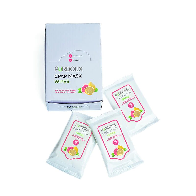 Purdoux CPAP Mask Wipes Travel Box Grapefruit & Lemon Scented